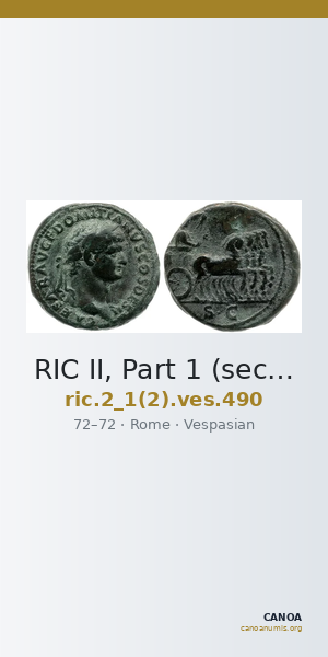 RIC II, Part 1 (second edition) Vespasian 490 — CANOA