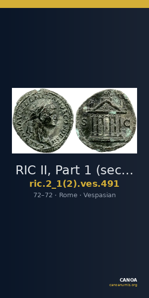 RIC II, Part 1 (second edition) Vespasian 491 — CANOA
