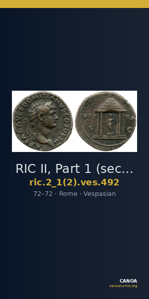 RIC II, Part 1 (second edition) Vespasian 492 — CANOA