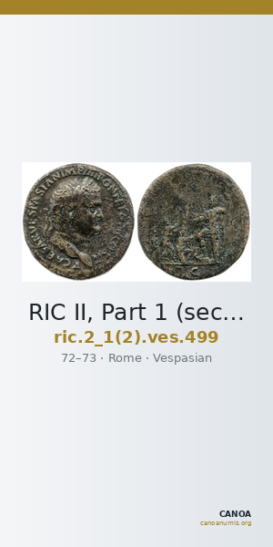 RIC II, Part 1 (second edition) Vespasian 499 — CANOA