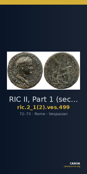 RIC II, Part 1 (second edition) Vespasian 499 — CANOA