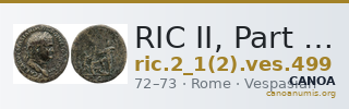 RIC II, Part 1 (second edition) Vespasian 499 — CANOA