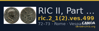 RIC II, Part 1 (second edition) Vespasian 499 — CANOA