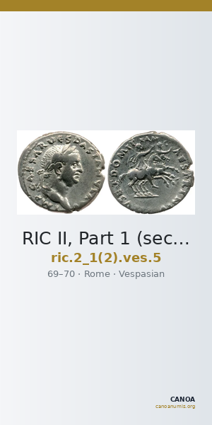 RIC II, Part 1 (second edition) Vespasian 5 — CANOA