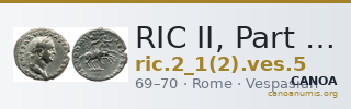 RIC II, Part 1 (second edition) Vespasian 5 — CANOA