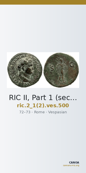 RIC II, Part 1 (second edition) Vespasian 500 — CANOA