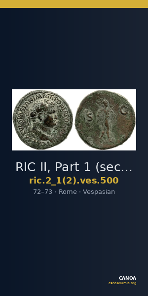 RIC II, Part 1 (second edition) Vespasian 500 — CANOA