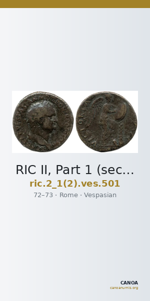 RIC II, Part 1 (second edition) Vespasian 501 — CANOA