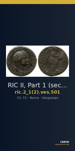 RIC II, Part 1 (second edition) Vespasian 501 — CANOA