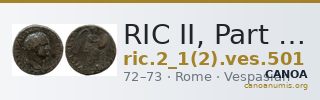 RIC II, Part 1 (second edition) Vespasian 501 — CANOA