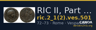 RIC II, Part 1 (second edition) Vespasian 501 — CANOA