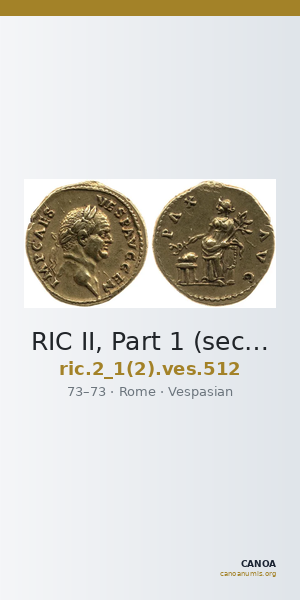 RIC II, Part 1 (second edition) Vespasian 512 — CANOA