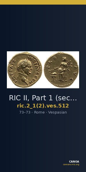 RIC II, Part 1 (second edition) Vespasian 512 — CANOA