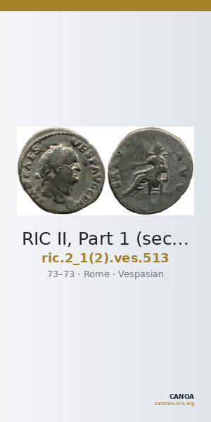 RIC II, Part 1 (second edition) Vespasian 513 — CANOA
