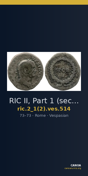 RIC II, Part 1 (second edition) Vespasian 514 — CANOA