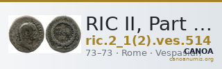 RIC II, Part 1 (second edition) Vespasian 514 — CANOA