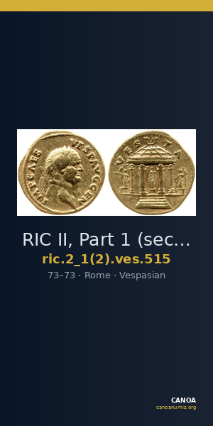 RIC II, Part 1 (second edition) Vespasian 515 — CANOA