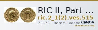 RIC II, Part 1 (second edition) Vespasian 515 — CANOA