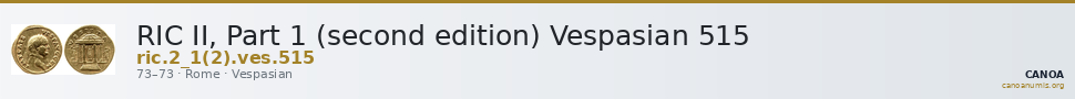 RIC II, Part 1 (second edition) Vespasian 515 — CANOA
