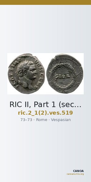 RIC II, Part 1 (second edition) Vespasian 519 — CANOA