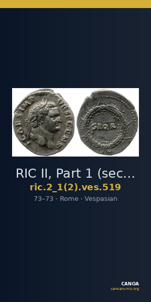 RIC II, Part 1 (second edition) Vespasian 519 — CANOA