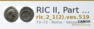 RIC II, Part 1 (second edition) Vespasian 519 — CANOA