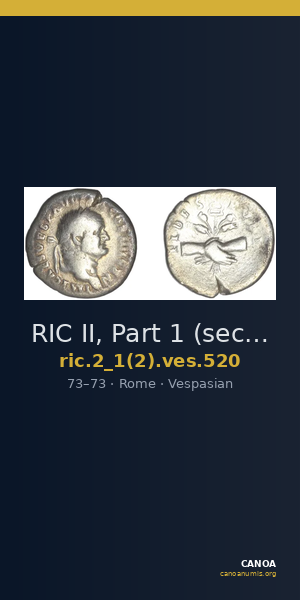 RIC II, Part 1 (second edition) Vespasian 520 — CANOA