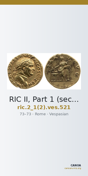 RIC II, Part 1 (second edition) Vespasian 521 — CANOA