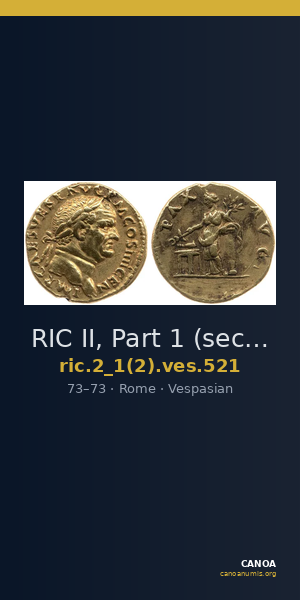 RIC II, Part 1 (second edition) Vespasian 521 — CANOA