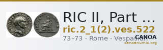 RIC II, Part 1 (second edition) Vespasian 522 — CANOA