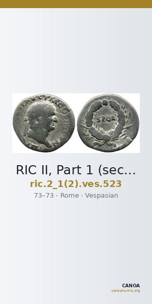 RIC II, Part 1 (second edition) Vespasian 523 — CANOA