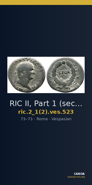 RIC II, Part 1 (second edition) Vespasian 523 — CANOA