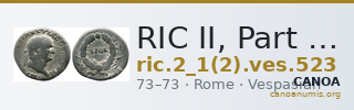 RIC II, Part 1 (second edition) Vespasian 523 — CANOA