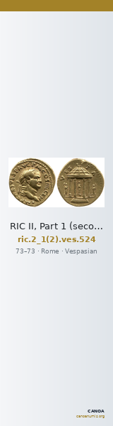 RIC II, Part 1 (second edition) Vespasian 524 — CANOA