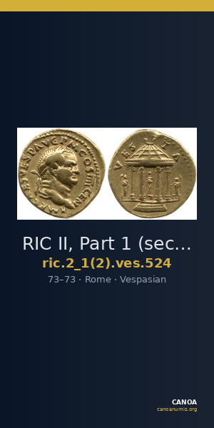 RIC II, Part 1 (second edition) Vespasian 524 — CANOA