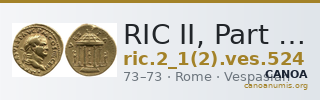RIC II, Part 1 (second edition) Vespasian 524 — CANOA