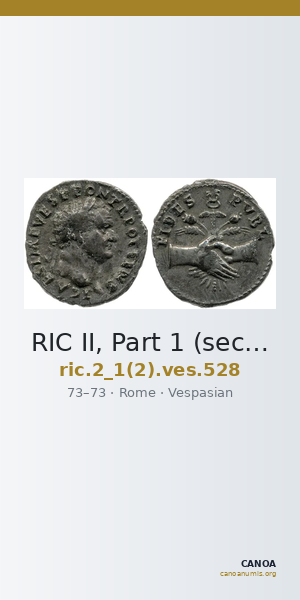 RIC II, Part 1 (second edition) Vespasian 528 — CANOA
