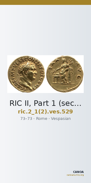 RIC II, Part 1 (second edition) Vespasian 529 — CANOA