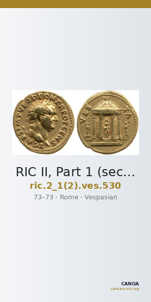 RIC II, Part 1 (second edition) Vespasian 530 — CANOA