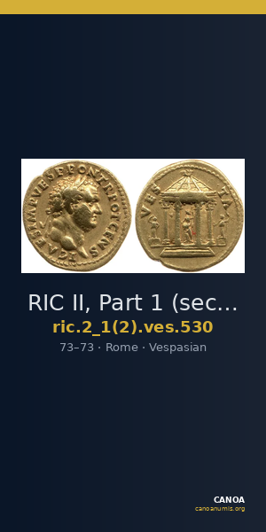 RIC II, Part 1 (second edition) Vespasian 530 — CANOA