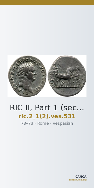 RIC II, Part 1 (second edition) Vespasian 531 — CANOA