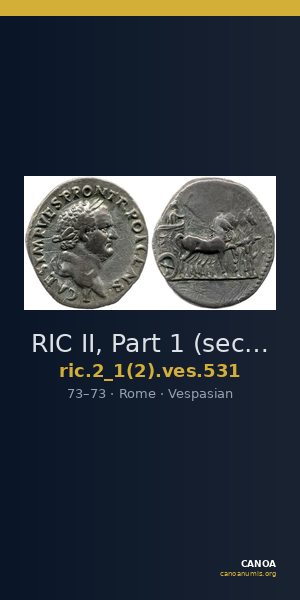 RIC II, Part 1 (second edition) Vespasian 531 — CANOA