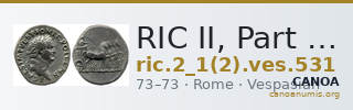 RIC II, Part 1 (second edition) Vespasian 531 — CANOA