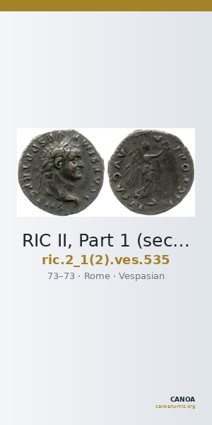 RIC II, Part 1 (second edition) Vespasian 535 — CANOA