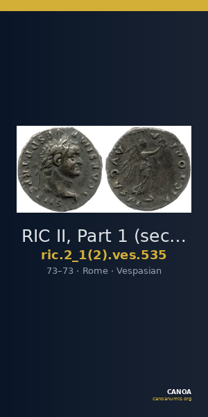 RIC II, Part 1 (second edition) Vespasian 535 — CANOA