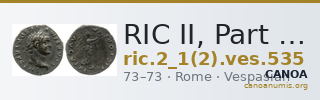 RIC II, Part 1 (second edition) Vespasian 535 — CANOA