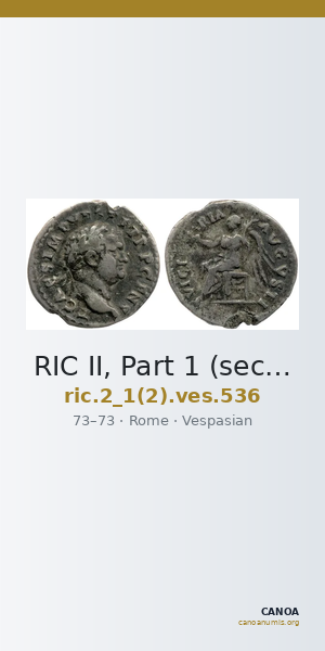 RIC II, Part 1 (second edition) Vespasian 536 — CANOA