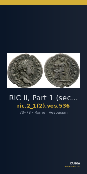RIC II, Part 1 (second edition) Vespasian 536 — CANOA