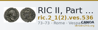 RIC II, Part 1 (second edition) Vespasian 536 — CANOA