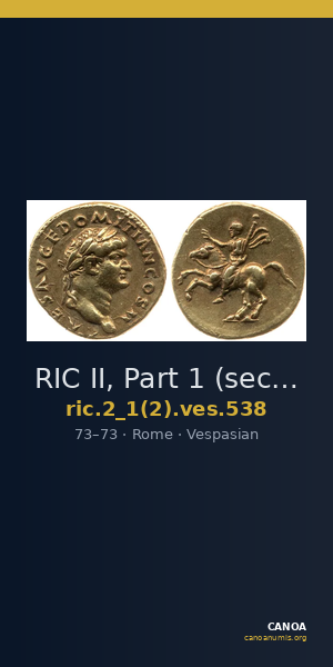 RIC II, Part 1 (second edition) Vespasian 538 — CANOA